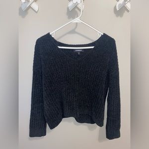 Black Express Cropped Sweater